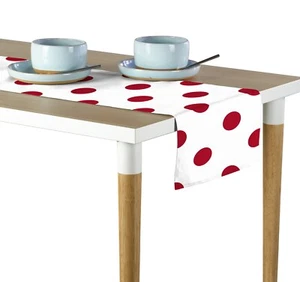 Red Dots on White Table Runners - 12"x72" or 14"x108" - Picture 1 of 1