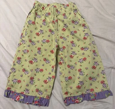 Calça cropped Hanna Andersson floral Capri para meninas em excelente estado usado 110 5 - Imagem 1 de 2