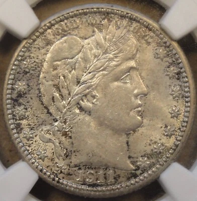 1911 Barber Quarter 25c NGC Certified AU58 - Image 1 of 4