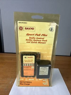 GE / SANYO RC 9.6V Ni-Cd  BATTERY Sport Pak Plus  With Charger New Old Stock - Image 1 of 4