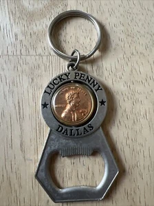 Vintage Lucky Penny Dallas Keychain Bottle Opener  - Picture 1 of 10