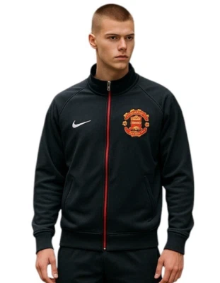 Manchester United Nike Track Jacket Men's XL Zip Warm Up Black Soccer Football - Image 1 of 4