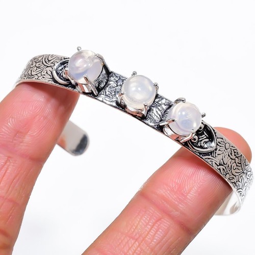 VALENTINO Bracciale in argento sterling 925 fatto a mano con pietre preziose opalite regolabile