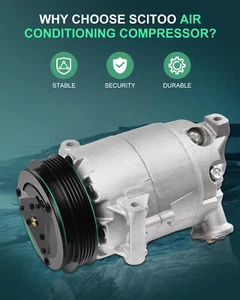 A/C Compressor For Chevrolet Cavalier Cobalt HHR Malibu Pontiac Sunfire Saturn - Picture 1 of 7