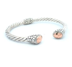 Video 18K Roségold 925 Sterlingsilber Samuel B Behnam Kabelarmreif Armband - Bild 1 von 3