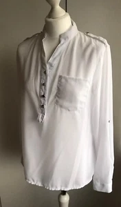 Zanzea Damen weiße lockere Langarm Bluse Gr. L 💞Neu - Bild 1 von 8