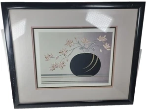 Fox "Black Deco Vase" Serigraph Art Deco Design  Still Life - Picture 1 of 7