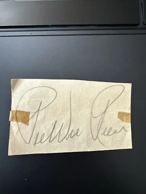 Pee Wee Reese Autographed Pencil Signed  Brooklyn Dodgers on cut paper 1.5”x3” - Image 1 of 2