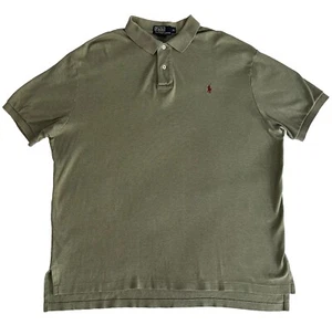 Ralph Lauren Polo Shirt Mens XL Sage Green Soft Cotton Red Pony EUC Fast Ship v - Picture 1 of 10