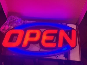 Green Cube 32" X 16" Open Sign - Ultra Bright Extra Jumbo LED Neon Large Open... - Picture 1 of 5