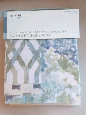 RARE Discontinued Fabric Sample Book Swatches SB Stout Mineral/Teal - Image 1 of 4
