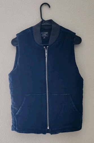 VETEMENTS Gilet denim blu pesante Ambercrombie & Fitch 100% cotone donna XS