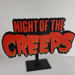 Night of the Creeps 3D Printed Horror Memorabilia Sign with stand. - Picture 1 of 3