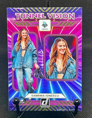 Donruss WNBA #10 2025 visión de túnel prueba de prensa púrpura Sabrina Ionescu Foto 1 de 2