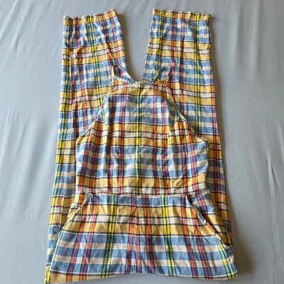 Urban Outfitters Plaid Jumpsuit Women's Size 2 Yellow Blue High Neck Sleeveless - Image 1 of 4