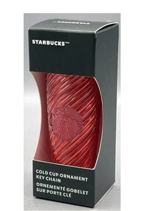 Starbucks Decorazione Natalizia Portachiavi Rosso Festivo Coppa Fredda Girocollo 2024 Mini C - Foto 1 di 1
