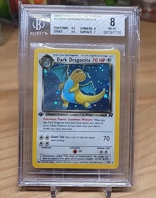 BGS 8 NM-MT DARK DRAGONITE 1ST EDITION HOLO RARE 2000 TEAM ROCKET SET POKEMON... - Image 1 of 3