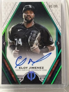 ELOY JIMENEZ 2021 Topps Tribute Green On Card Auto 81/99 TA-EJ Chicago White Sox - Picture 1 of 2