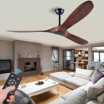 52 Inch Ceiling Fan No Light ，Wood Outdoor Ceiling Fans for Patios Living Roo... - Image 1 of 4