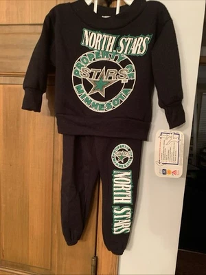 Conjunto de 2 sudaderas y pantalones Minnesota North Stars vintage 1991 18 meses nuevo con etiquetas Foto 1 de 4