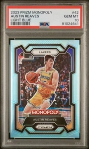 2023 Prizm Monopoly #42 Austin Reaves Light Blue /199 PSA 10 POP 2 Lakers - Bild 1 von 2