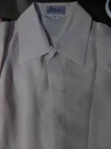 "ALBERTO" RENOWN ! MEN'S BEIGE 100%SILK SHIRT MADE IN HONG CONG - Picture 1 of 9
