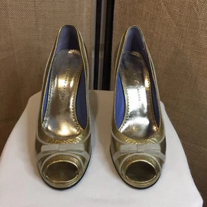 MARC JACOBS"" DAMEN GOLD PEEP TOE SCHLEIFENABSÄTZE - GRÖSSE EU 40/US 10 - Bild 1 von 12
