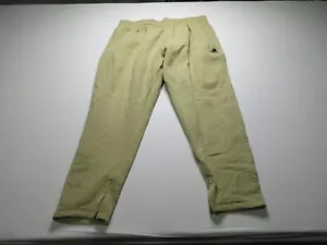 Adidas Green Tapered Zip Leg Fleece Sweatpants Embroidered Logo Men's Size 2XL - Picture 1 of 6