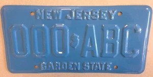 Raro Prototipo de matrícula de colección de Nueva Jersey muestra de error NJ 000 ABC - Imagen 1 de 11