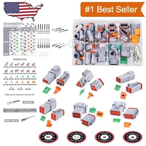 288 PCS Deutsch Connector Kit - Waterproof 2, 4, 6, 8, 12 Pin Set for Vehicles - Picture 1 of 10