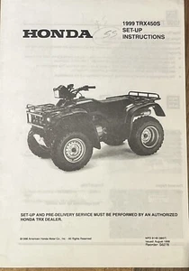 1999 HONDA TRX450S Set Up Instructions Manual - Picture 1 of 1