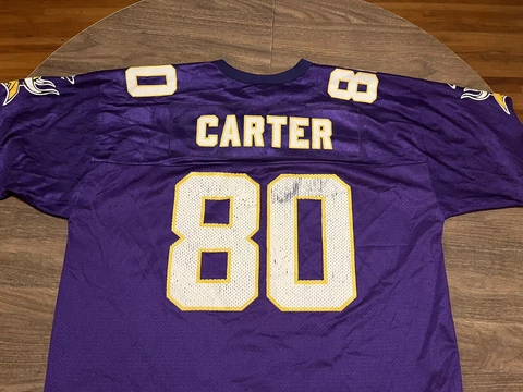 True Vintage Cris Carter Minnesota Vikings NFL Logo Athletic XL Jersey Cover