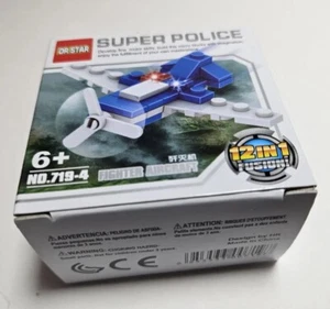 Dr. Star "Super Police" Fighter Aircraft (719-4) 12-in-1 Mini Blocks - Picture 1 of 12