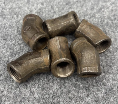 Lot of 6 - 3/8" 304 stainless stee 45  Degree Elbow Threaded NPT Class 150 Used - Image 1 of 4