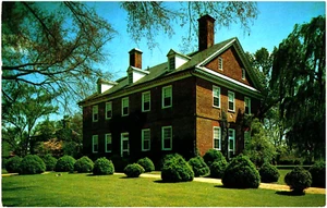 Berkeley Plantation Mansion in der Nähe von Richmond Virginia 1960er Chrom Postkarte unbenutzt - Bild 1 von 2