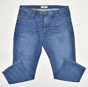 Tommy Hilfiger Men's Cotton Blue Size 42x30 Relaxed Straight Jeans Zip Solid - Picture 1 of 8