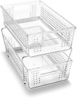 Madesmart 2-Tier Organizer, Multi-Purpose Slide-Out Storage Baskets with Handles
