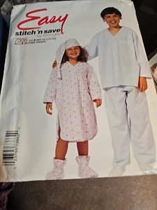 McCall's Stitch 'N Save Pattern 7386 Childs Night Shirt Pajamas Size 8-14 Uncut - Picture 1 of 6