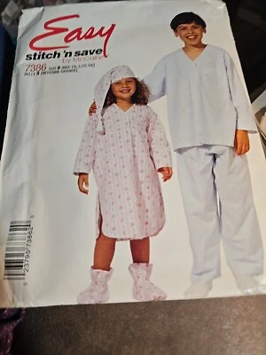 McCall's Stitch 'N Save Pattern 7386 Childs Night Shirt Pajamas Size 8-14 Uncut - Image 1 of 4
