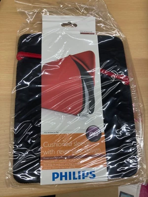 Philips Reversible Cushioned Sleeve for Tablet or E-reader DLN1713 Black Red Foto 1 de 2