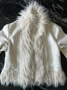 Vintage PARIS BLUES Contempo 90s 00s fuzzy Jacket coachella rave burningman xl - Picture 1 of 6