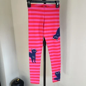 NWOT Mini BODEN Pink Stripe Cat Leggings Size 11-12 - Picture 1 of 7
