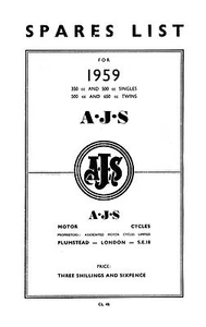 (0067) 1959 AJS Parts list - Picture 1 of 1
