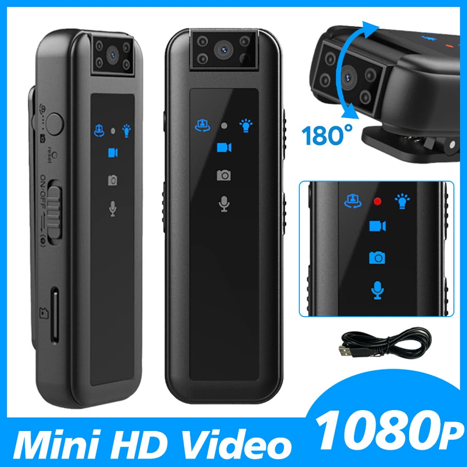 Portable Police Body Camera 1080P Pocket Video Audio Recorder Night Vision Cam - Image 1 of 4