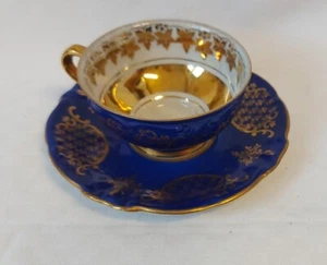 Sammelgedeck 2- tlg  Moccatasse Porzellan Tasse Kobaltblau/Gold Signiert... - Bild 1 von 7