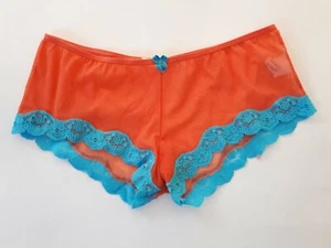 Shirley of Hollywood Sizes M L Sheer Orange Boyshort Lingerie Knickers - Picture 1 of 7