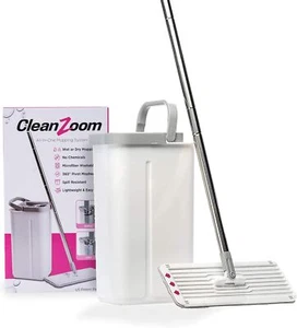 Oshang Flat Floor Mop and Bucket Set, 2 Microfiber Mop Heads, Cleaning Tool - Picture 1 of 7
