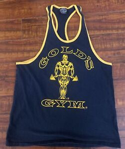 Vintage Gold’s Gym  Men’s Black Tank Top Stringer Bodybuilding Size M