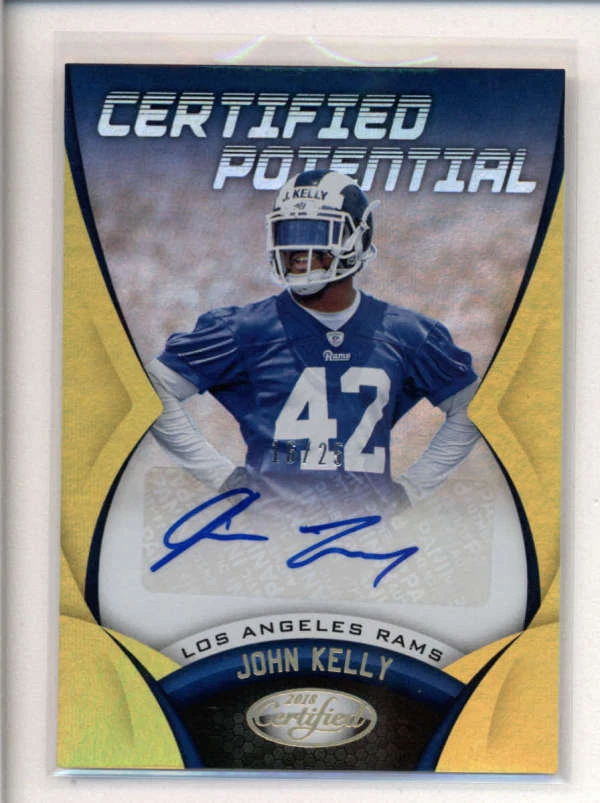 JOHN KELLY 2018 PANINI CERTIFIED POTENTIAL GOLD ROOKIE AUTO #17/25 AK5703 - Image 1 of 1