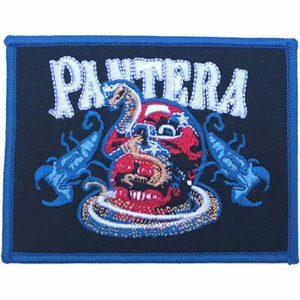 PANTERA SKULL AND SCORPIONS WOVEN SEW ON PATCH OFFICIALLY LICENSED - Imagen 1 de 7